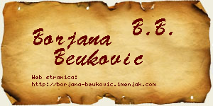Borjana Beuković vizit kartica